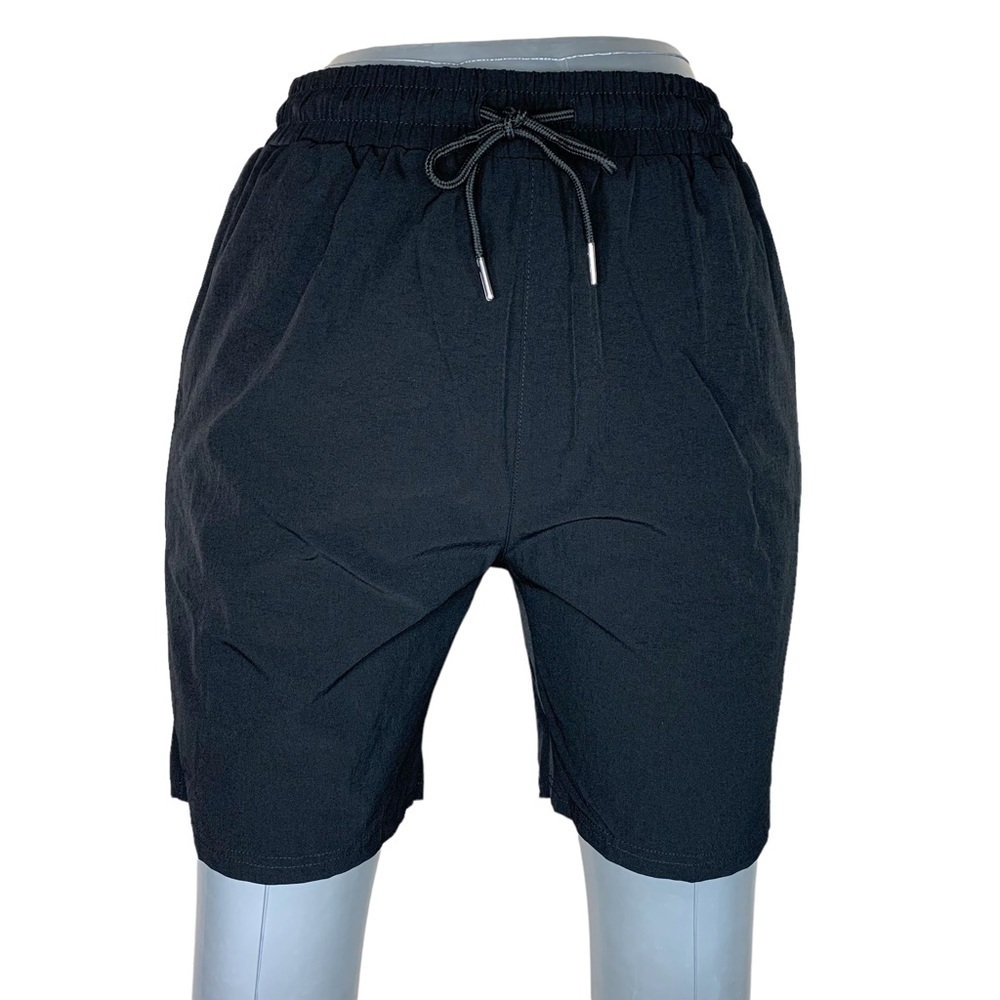 Small NEW Black Swim Shorts Elastic Waistband Coofany Pockets NWT